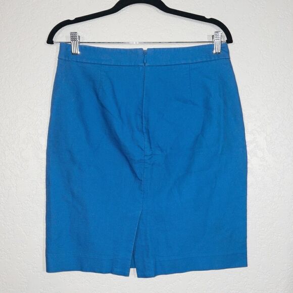 J. Crew Blue Back Slit Pencil Skirt Size 4 - Picture 4 of 7